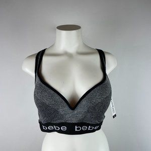 NWT BEBE Gray Black Sports BRA size 3X